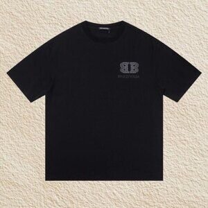 Balenciaga Logo Men's Black T shirt Short Sleeve